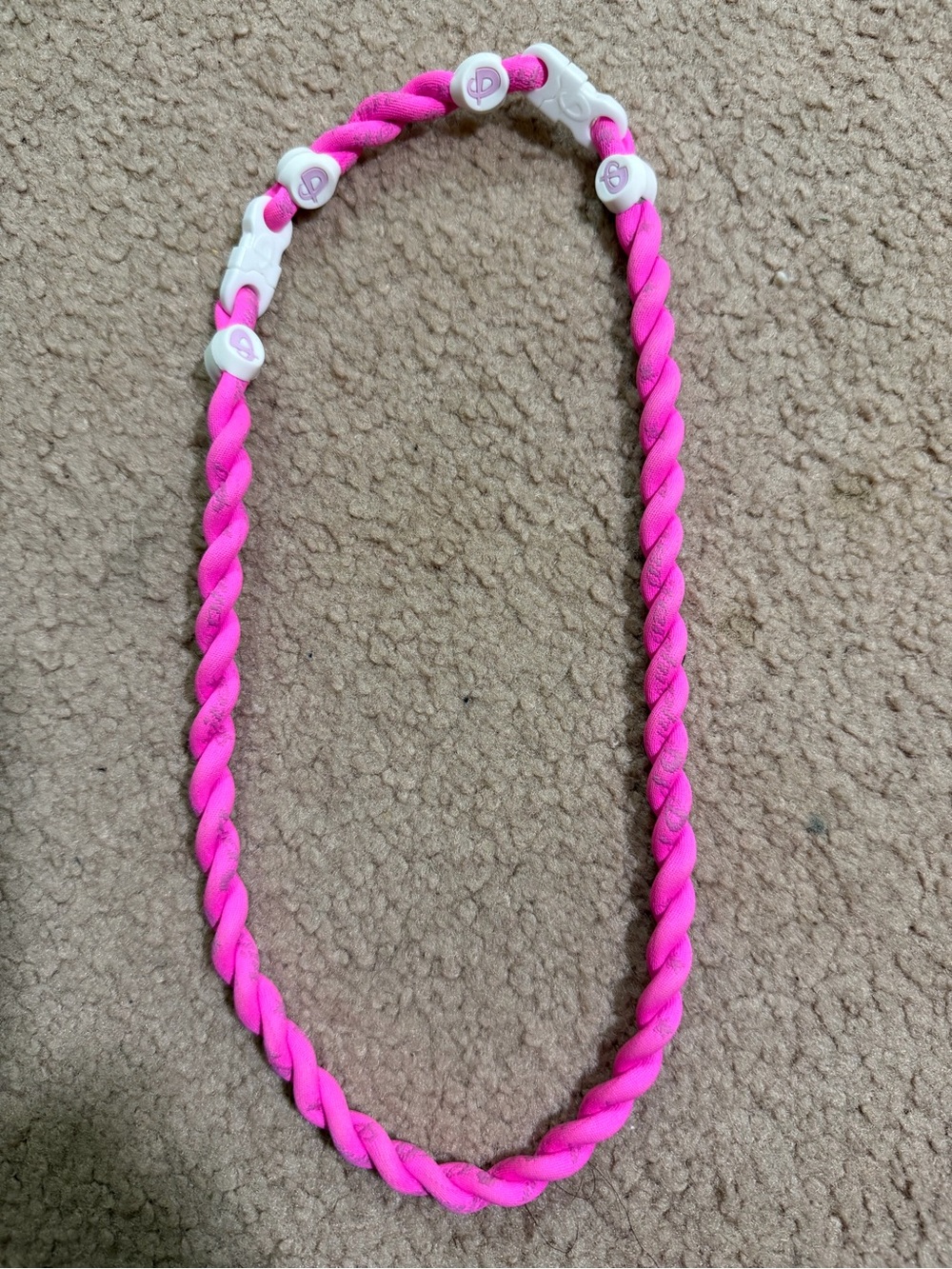 Phiten Pink Braided Sports Necklace 23.5” 2 Piece Baseball Softball